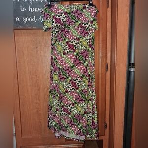 Lula Roe Green, Pink And Red Floral Maxi Skirt In A Size XL. EUC
